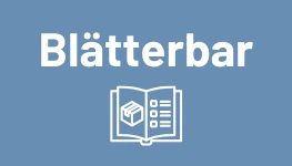 Das Wort "Blätterbar" mit einem Katalog Icon.