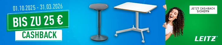 Eine Cashback Aktion von Leitz zu Ergo Produkten.