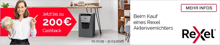 Rexel Cashback Aktion auf Aktenvernichter