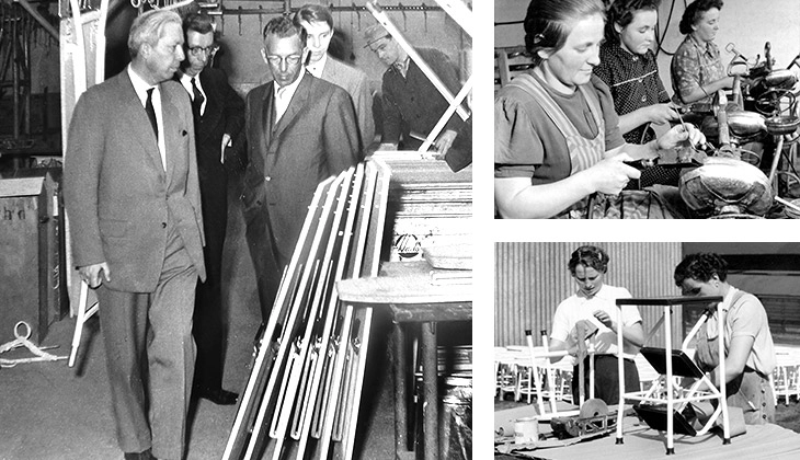 Historische Aufnahme der Hailo Produktion