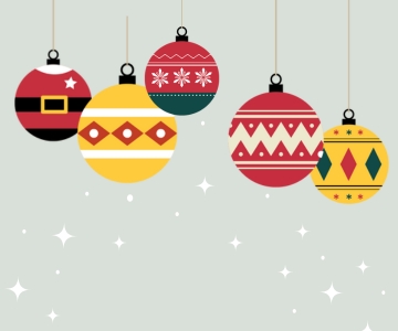 Weihnachtskugeln und ein Schriftzug "Unsere schönsten Geschenkideen".