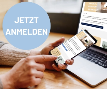 Eine Person sieht sich einen Newsletter an