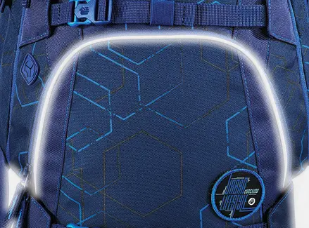 Detailaufnahme reflektierender Elemente des Schulrucksacks coocazoo MATE.