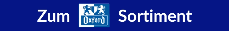 "Zum Oxford Sortiment" vor blauem Hintergrund.