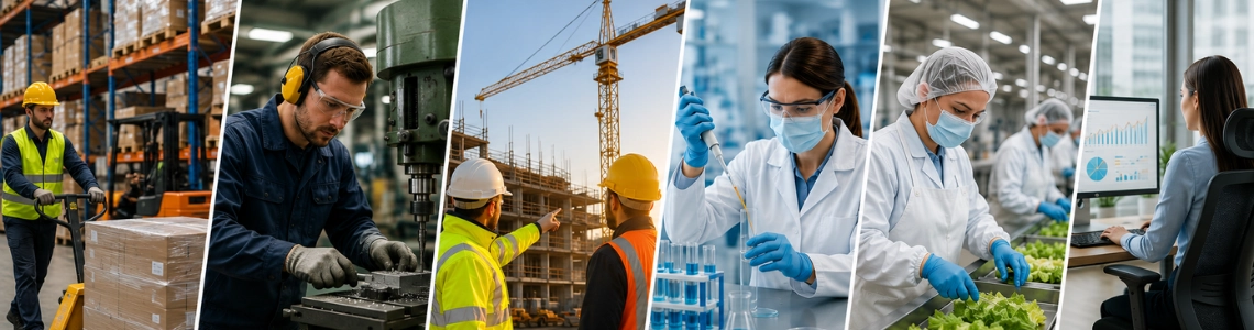Persönliche Schutzausstattung in verschiedenen Arbeitsumgebungen