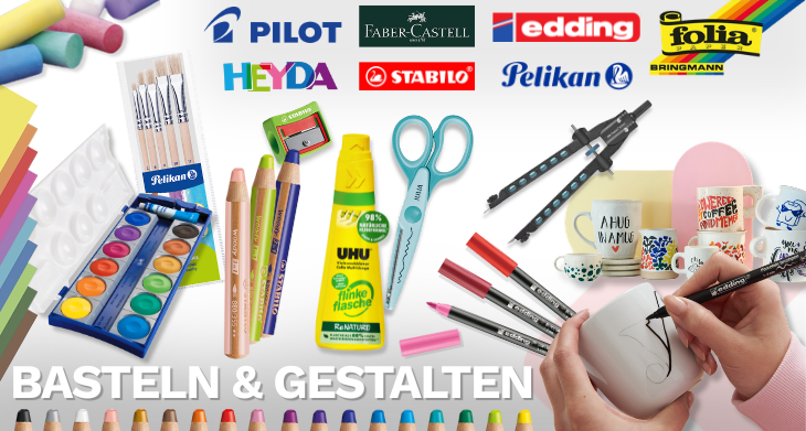 Exemplarische Darstellung von Bastelmaterialien