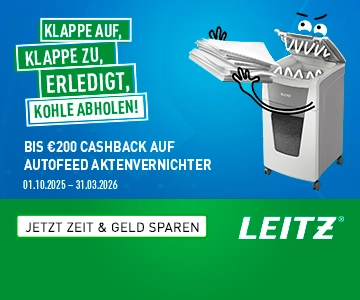 Ein "Aktenvernichter-Körper" frisst Blätter.