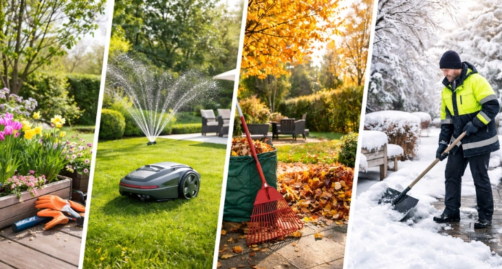 4 Jahreszeiten auf einem Bild.