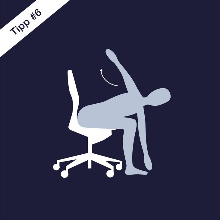 Grafik mit einer Übung für mehr Ergonomie am Schreibtisch
