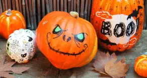 Kürbis bemalen ✐statt schnitzen ✄ 5 Halloween-Motive zum kostenlosen Download von Bovensiepen aus Mettmann