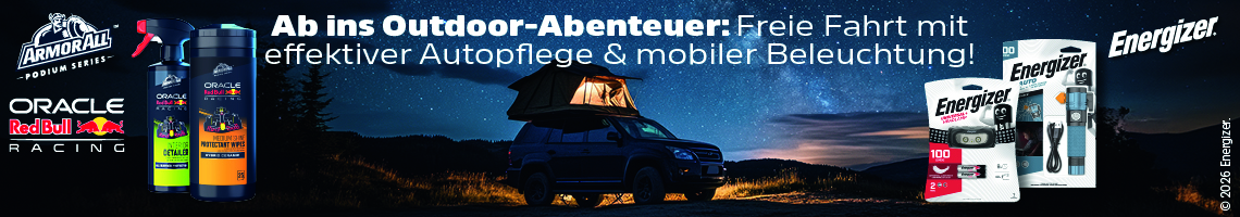 Autowaschmittel von ORACLE und Lampen von Energizer.