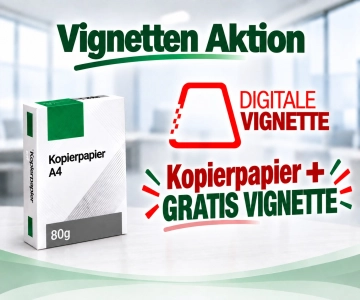 Gratis Vignette beim Kauf von Kopierpapier.