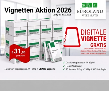 Gratis Vignette beim Kauf von Kopierpapier.