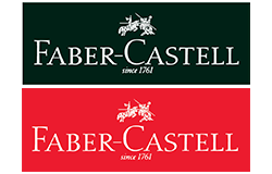 Markenlogo von Faber-Castell in grün und rot.
