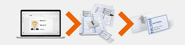 DURAPRINT®: Namensschilder am Laptop gestalten, drucken, einlegen.