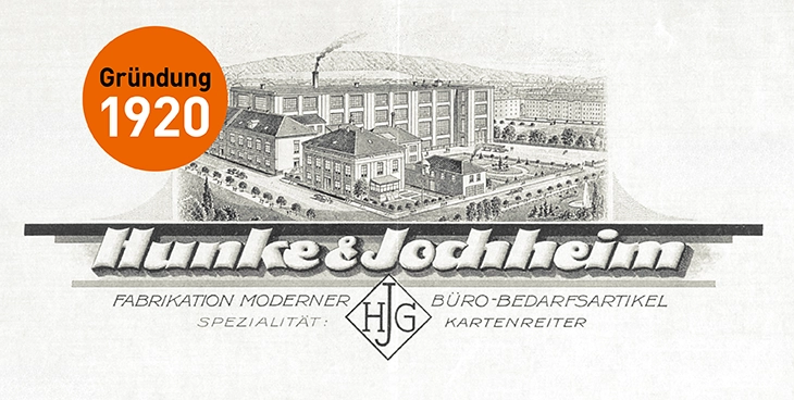 Historische Abbildung des Gründungswerks von Hunke & Jochheim, 1920.