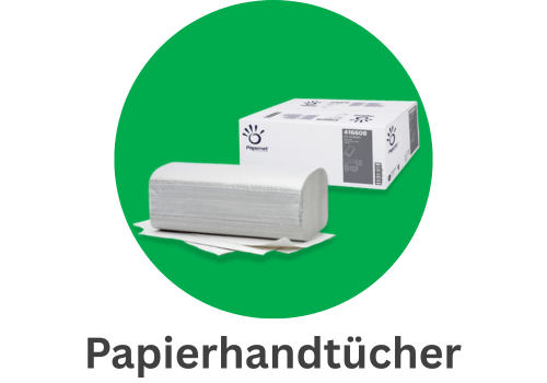 Papierhandtücher auf grünem Hintergrund