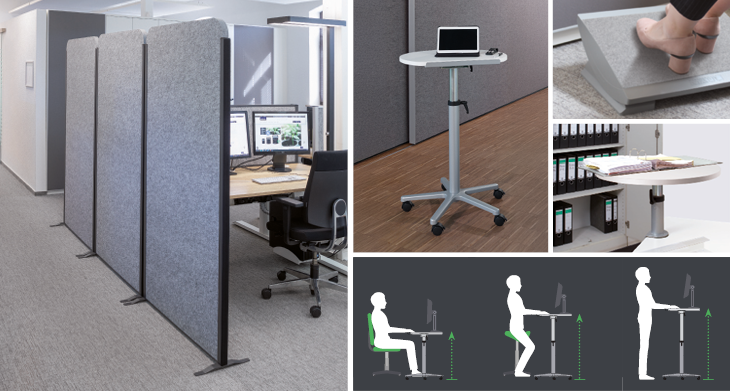 Ergonomische Büroprodukte von MAUL im modernen Arbeitsumfeld.