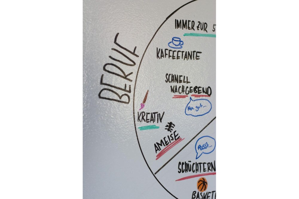 Detailaufnahme des 3-Welten-Modells nach Bernd Schmid: Teilbereich "Beruf"