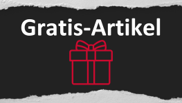 Das Wort "Gratisartikel" mit einem Geschenk Icon.