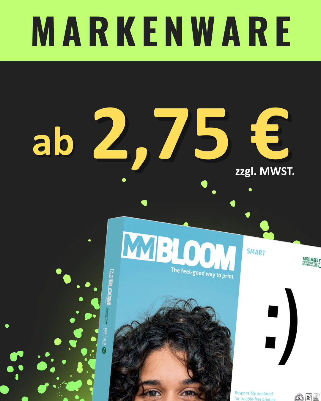 Kopierpapier Markenware MMBLOOM Smart ab 2,75 € zzgl. MWST