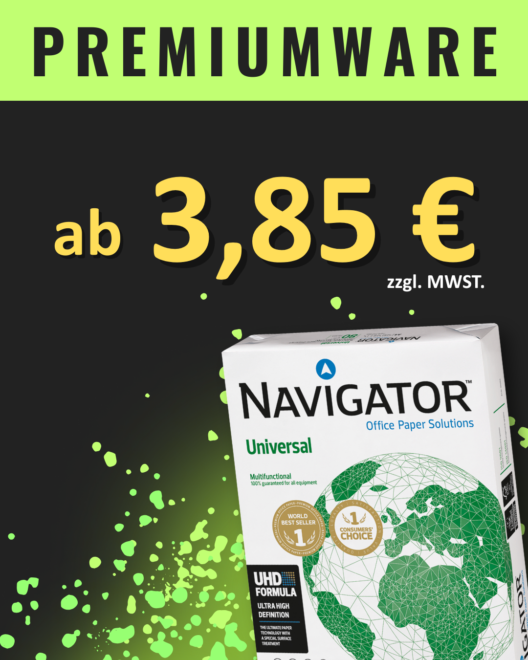 Kopierpapier Premiumware Navigator Universal ab 3,85 € zzgl. MWST