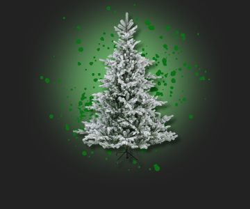 Everlands Kunststoffweihnachtsbaum auf schwarem Hintergrund mit grünen Sprenkeln