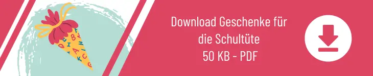 Grafik mit Schultüte und Text "Download Geschenke für die Schultüte"