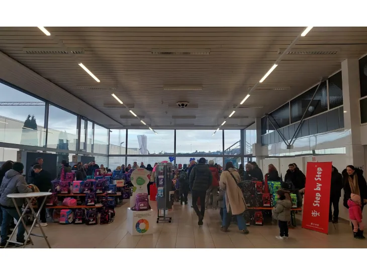 Tornisterparty von Eickhoffs in einem Autohaus.