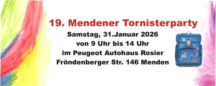Banner zur Tornisterparty bei Eickhoffs in Menden