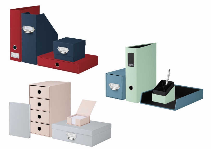 Produkte und Farbkombinationen der Serie S.O.H.O. von Rössler.