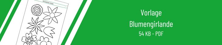 Downloadbanner für eine Malvorlage Blumengirlande