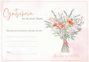 Voransicht Gutscheinvorlage Muttertag