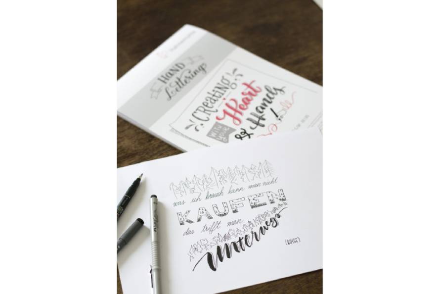 Handlettering-Sprüche auf Hahnemühle Papier