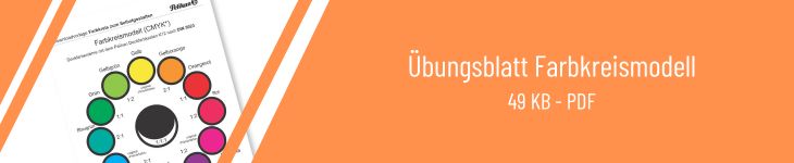 Downloadgrafik mit dem Text "Übungsblatt Farbkreis"