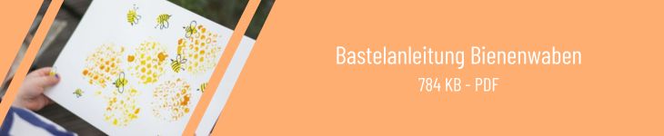 Downloadbanner für die Bastelanleitung eines Bienenwaben-Bildes