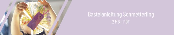 Downloadbanner für die Bastelanleitung eines Schmetterling