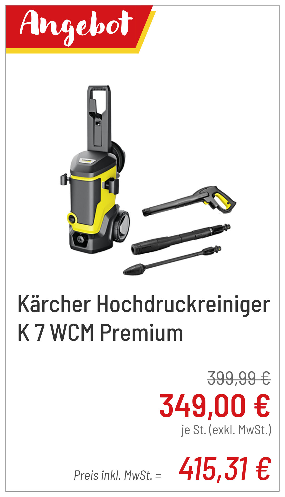 Kärcher Hochdruckreiniger K 7 WCM Premium für 415,31 €