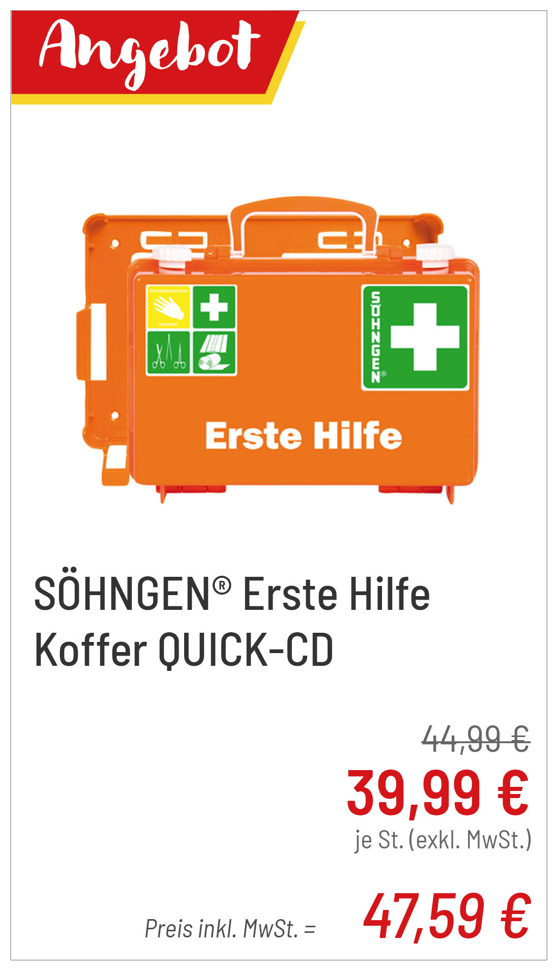 SÖHNGEN® Erste Hilfe Koffer QUICK-CD für 47,59 €