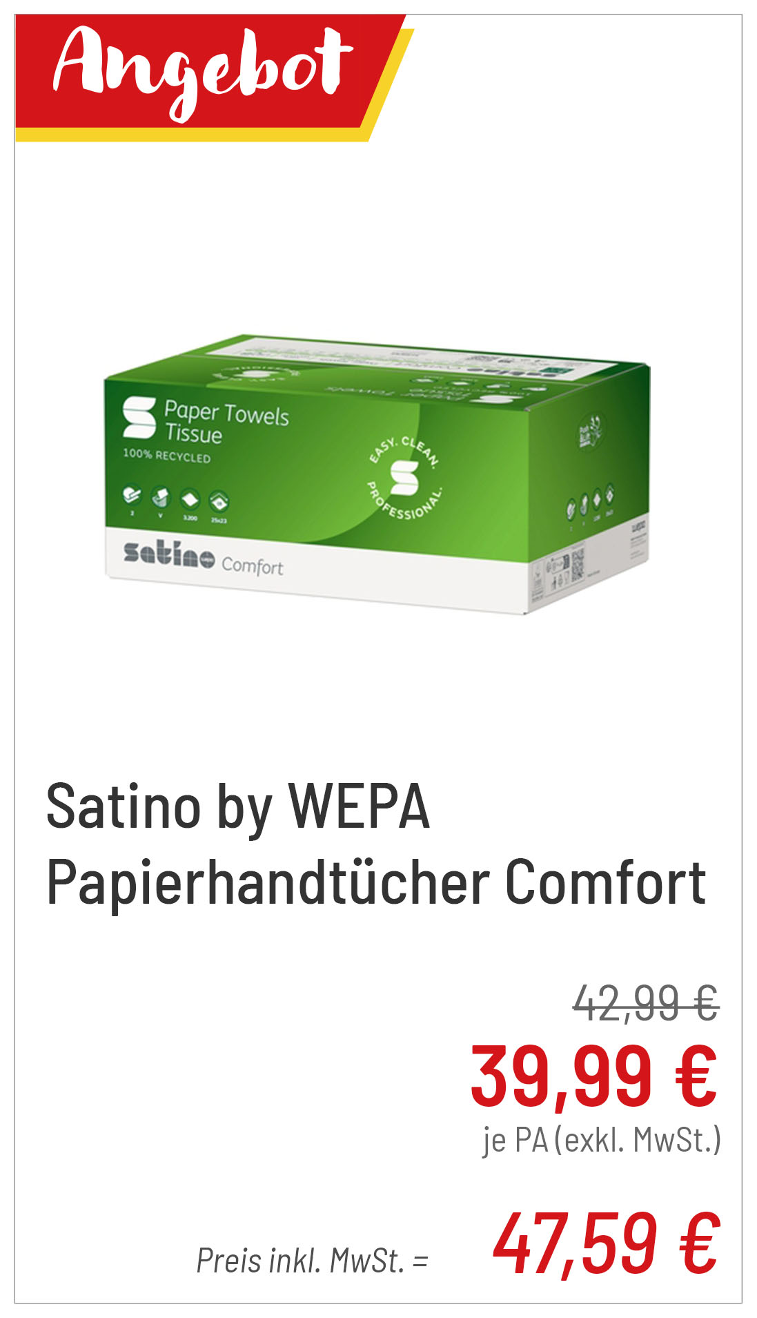 Satino by WEPA Papierhandtücher Comfort hochweiß für 47,59€