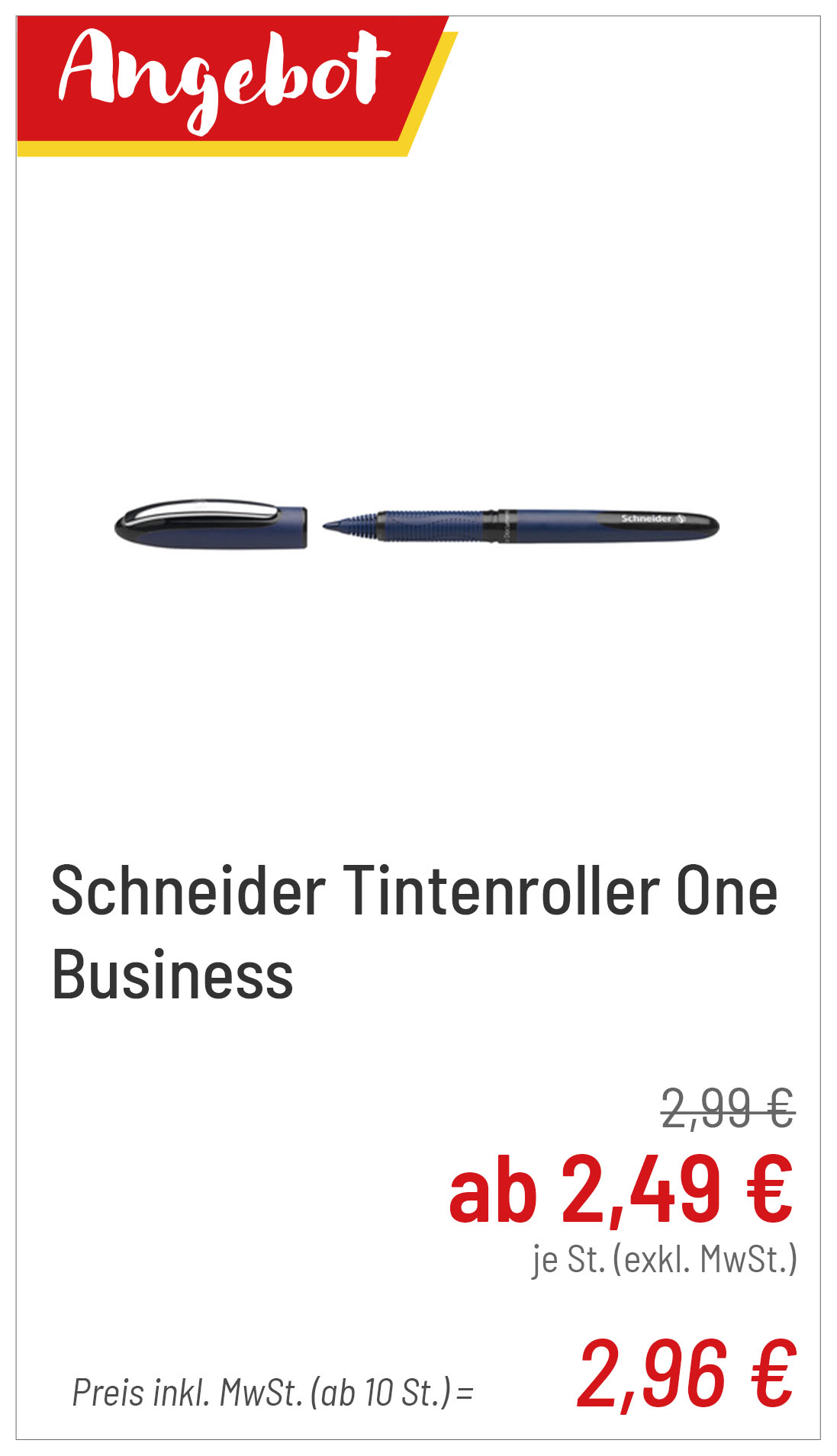 Schneider Tintenroller One Business ab 2,96 € je St.