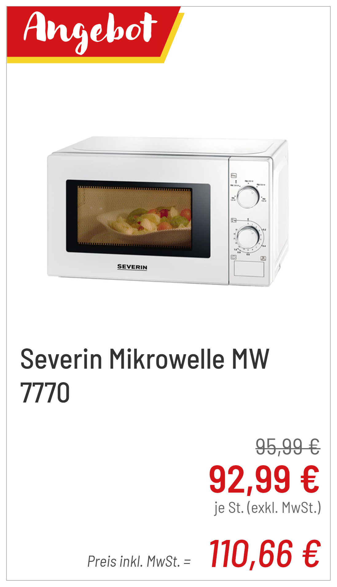 Severin Mikrowelle MW 7770 für 110,66 €