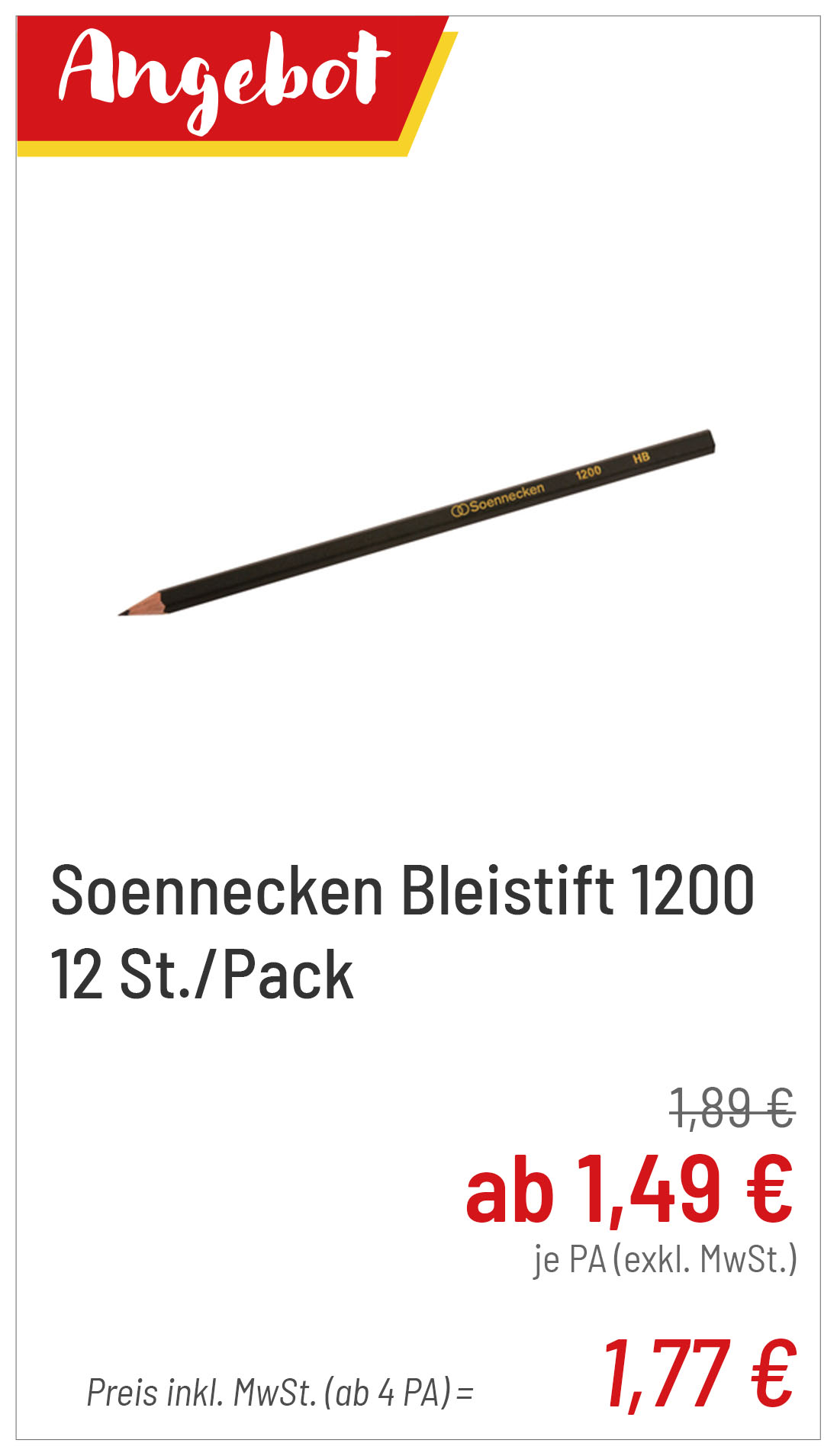 Soennecken Bleistift 1200 12 St./Pack ab 1,49 € ja PA