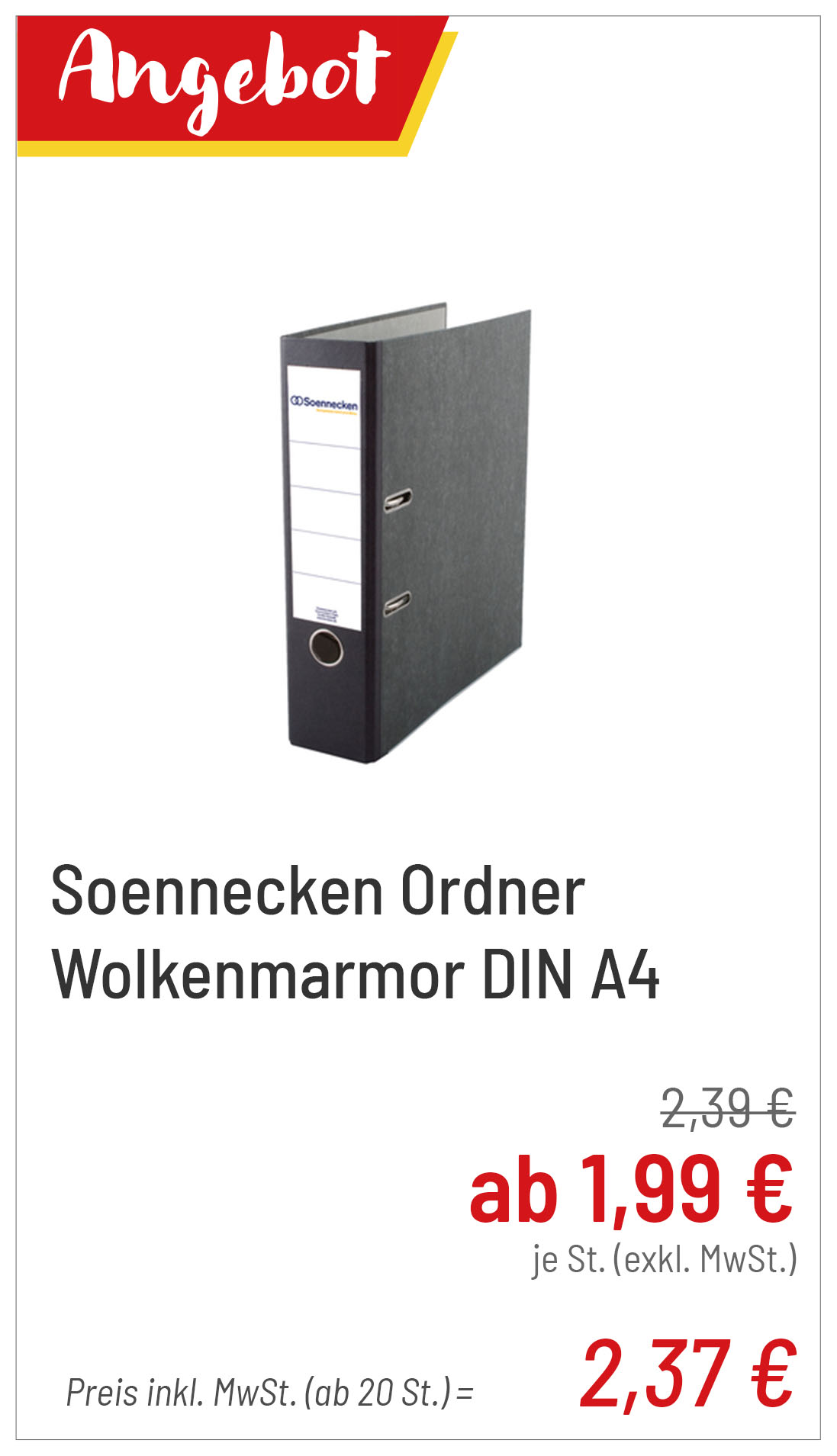 Soennecken Ordner Wolkenmarmor DIN A4 80mm ab 2,37 € je St.