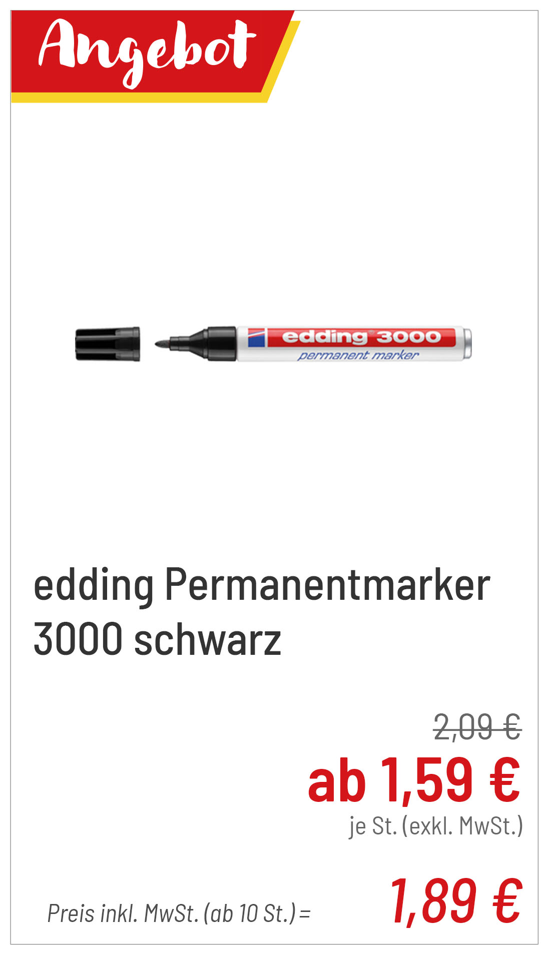 edding Permanentmarker 3000 schwarz ab 1,89 € je St.