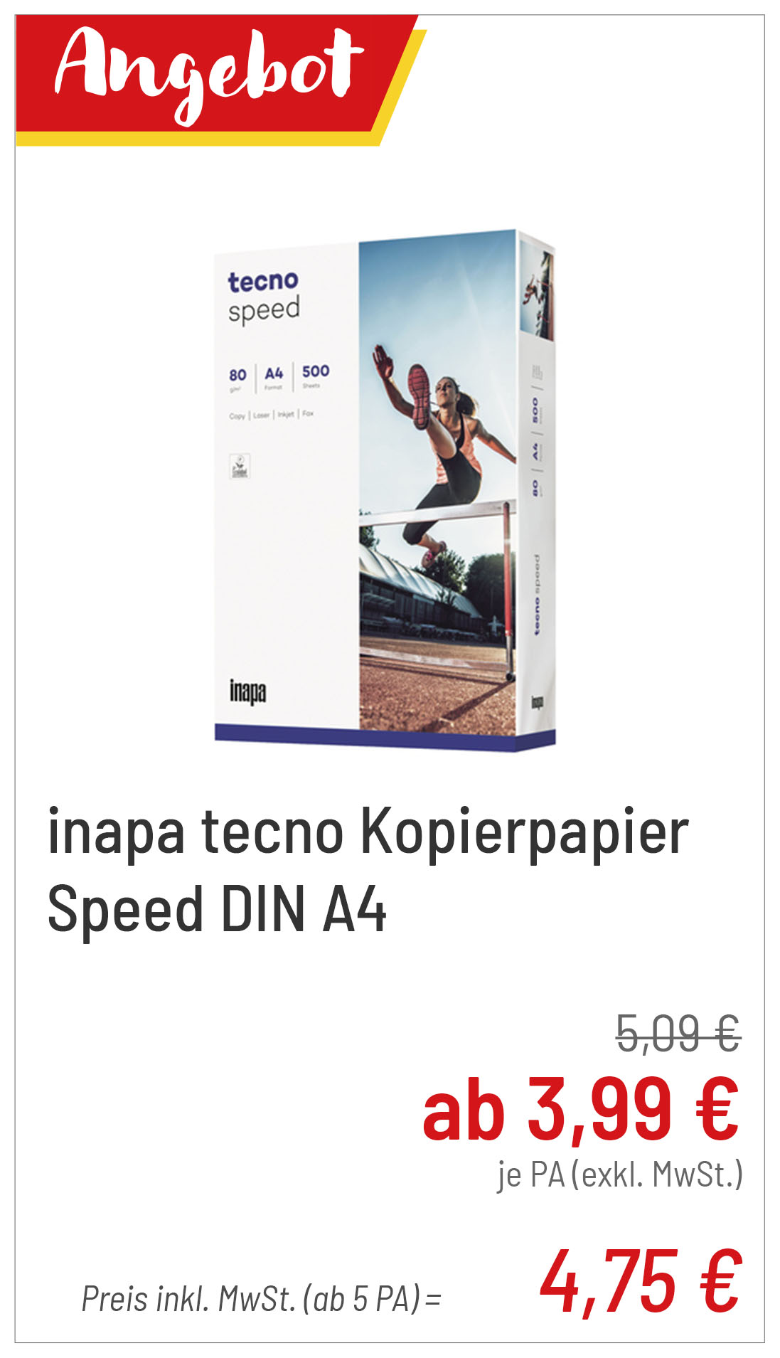 inapa tecno Kopierpapier Speed DIN A4 ab 3,99 € ja Pa