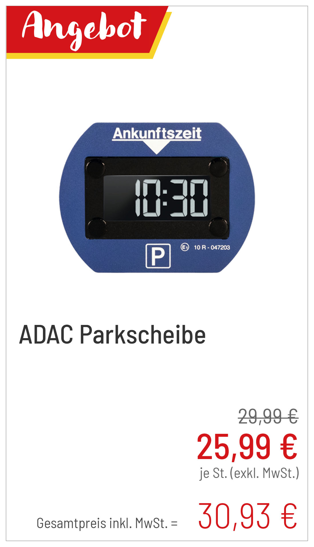 ADAC Parkscheibe für 30,93 €