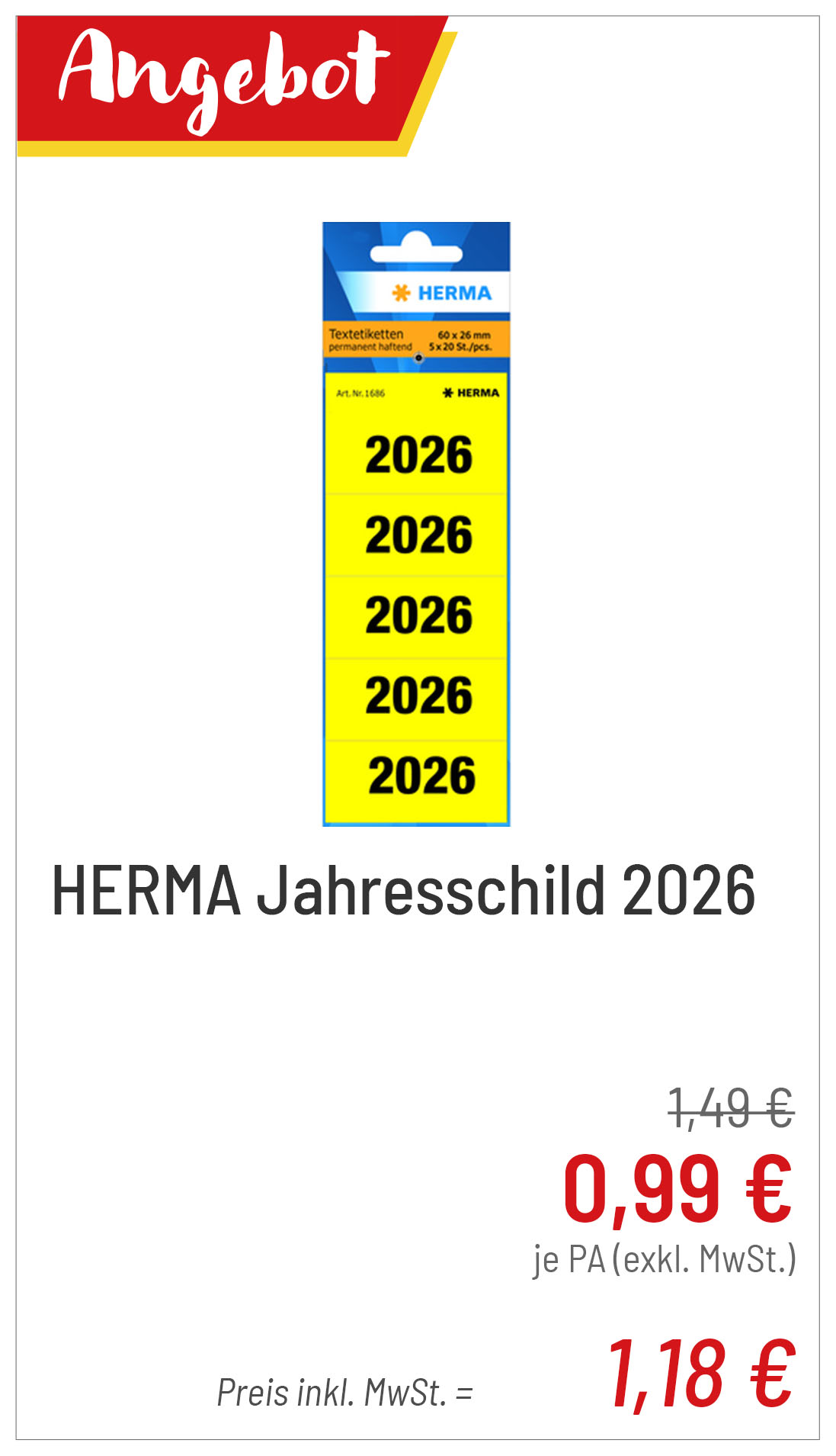 HERMA Jahresschild für 1,18€