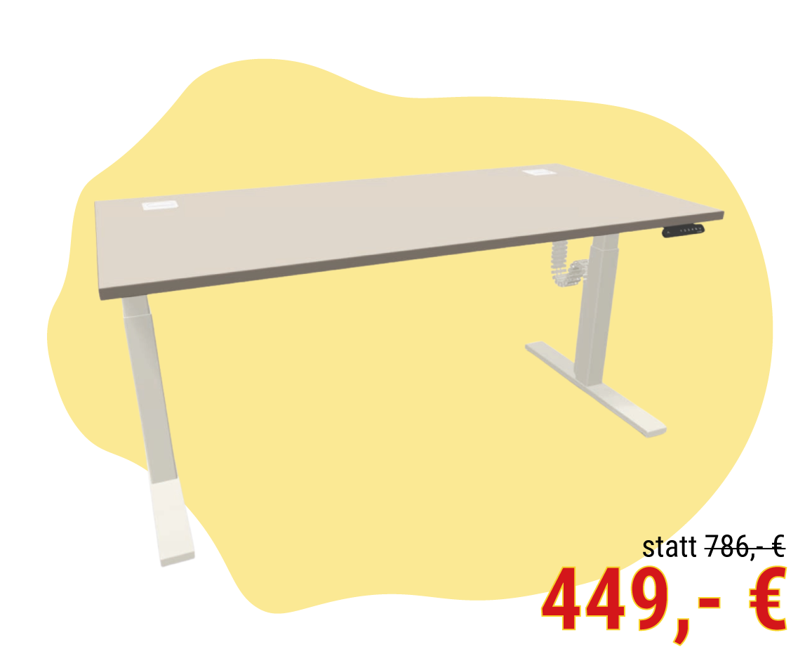 Ein elektromotorisch höhenverstellbarer Schreibtisch