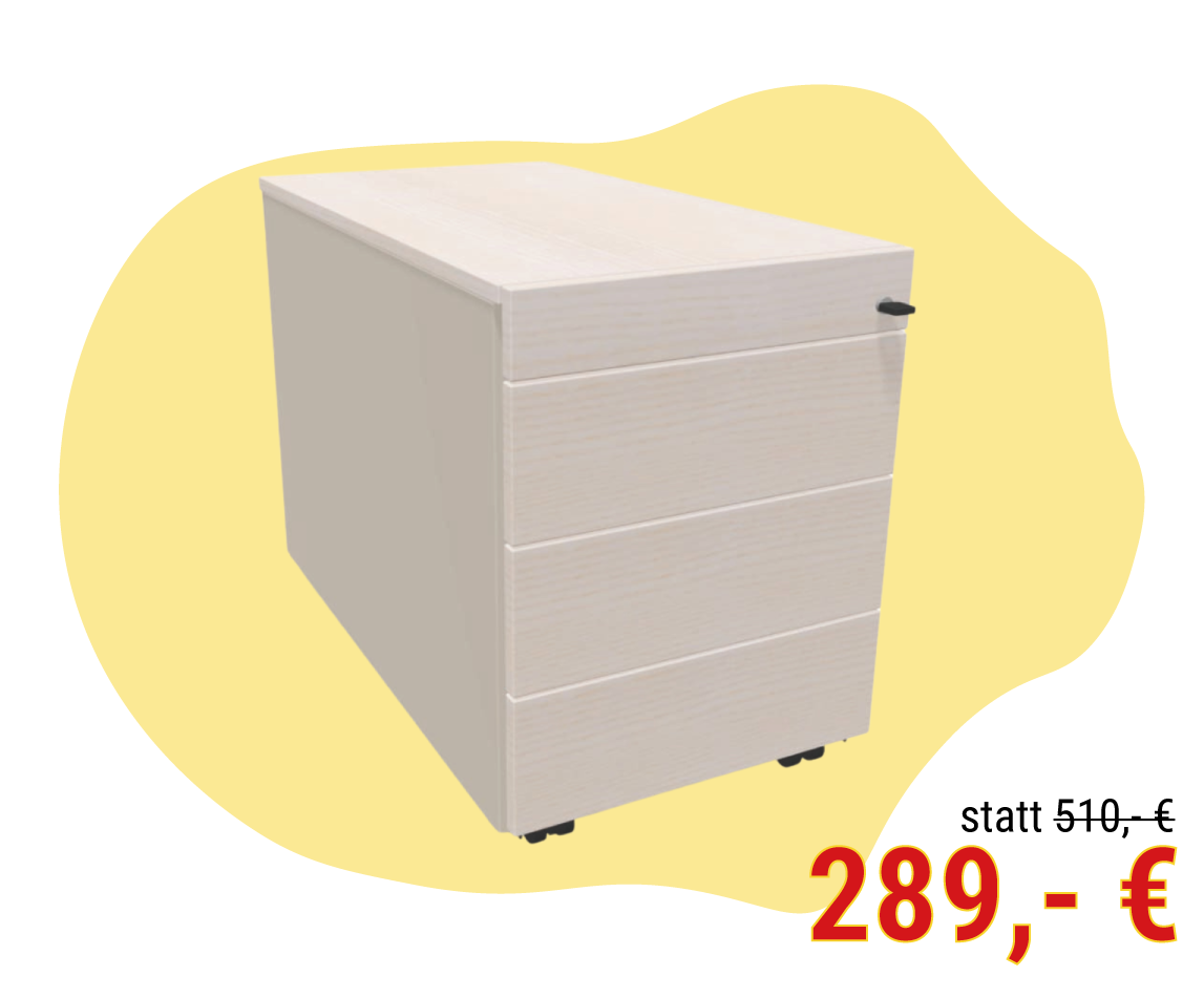 Rein Rollcontainer in hellem Haus